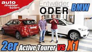 BMW X1 vs 2er Active Tourer  Entweder ODER  VergleichReview auto motor und sport [upl. by Adlihtam727]