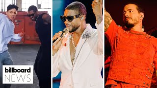 Usher Releases Super Bowl Halftime Show Teaser Featuring Jung Kook J Balvin amp More  Billboard News [upl. by Magnum714]