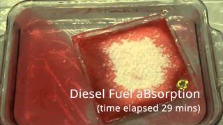 Diesel Fuel aBsorption Demo With IMBIBER BEADS® [upl. by Nryhtak]