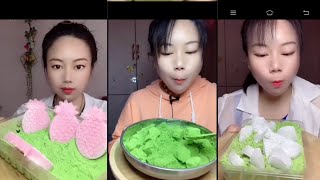 Matcha with hard frozen ice eating videos [upl. by Chicoine]