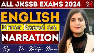 ERRORS BASED ON NARRATION  ENGLISH GRAMMAR PRACTICE FOR PATWARI JKSSB EXAM  KAVITA MAM [upl. by Dorothee2]