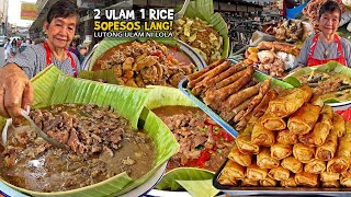 50Pesos Lang ang quot2 ULAM at 1 RICEquot ni Lola na quotSmiling Facequot  CARINDERIA sa PALENGKE ng Pampanga [upl. by Nirtiac]