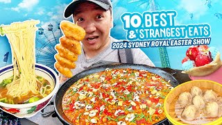 10 BEST amp STRANGEST Carnival Eats in Australia at 2024 Sydney Royal Easter Show  CHINATOWN Noodles [upl. by Aihsenak277]