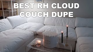 restoration hardware cloud couch dupe  modani furniture bloom sectional REVIEW [upl. by Aicilef]