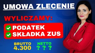 Jak wyliczyć podatek i ZUS od umowy zlecenia Przykłady KROK po KROKU [upl. by Nosirrah]