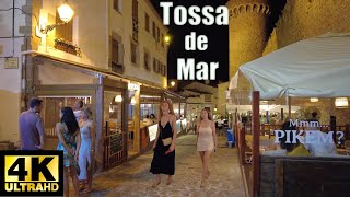 🌠Tossa de Mar Walking Tour 4K Nightlife🏰 [upl. by Alehcim406]