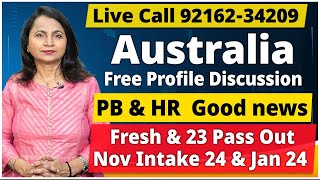 Live Call 9216234209 Australia Live Call Show  Free Profile Discussion  PB amp HR Good news [upl. by Aciram17]