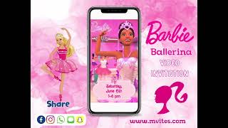 Barbie ballerina video invites by wwwmvitescom [upl. by Gnni]