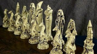 Fantasy Wizards Dragons amp Death Chess Set  Large Handmade Chess Set [upl. by Baynebridge]