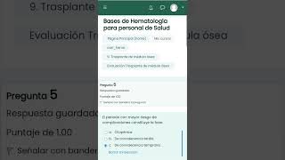 Evaluación 9 Trasplante de Médula Ósea Bases de Hematología para personal de Salud [upl. by Hgeilyak]