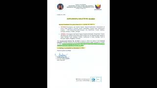 Supplemental Bulletin No 632024 25FK0010 Revised Sched of Pre bid amp Bidding date due to Suspension [upl. by Alvita]