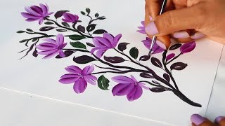 How to paint flowers in acrylic painting  Painting Tutorial  Easy for Beginners [upl. by Eednas479]