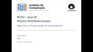 Aula 09  Objetos Multidimensionais [upl. by Edieh488]