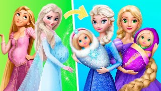 Elsa and Rapunzel with Kids  32 Disney Dolls DIYs [upl. by Anifur]