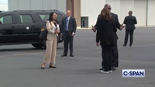 Kamala Harris arrives Charlotte North Carolina 9122024 [upl. by Marlin]