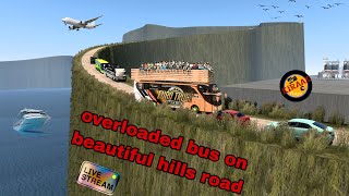 driving overload bus on beautiful road 25 [upl. by Ardnua]