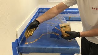 Installing Metallic Epoxy Countertop Kit with my Hands [upl. by Lihas]