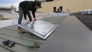 Building a roof access hatch and installing it on a trimdeck roof [upl. by Lenette190]