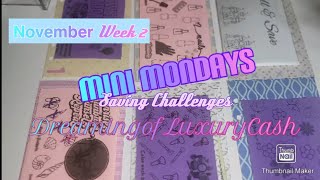 Mini Mondayslow incomeCash stuffing Saving challenges [upl. by Llirrem]