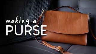 Making A Leather CROSSBODY PURSE  Sounds of the Workshop [upl. by Laise]