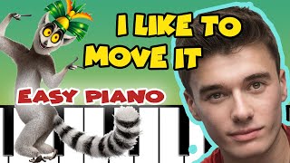 I Like To Move It  Easy Piano Tutorial [upl. by Enitselec]