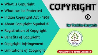 Copyright IPR  कॉपीराइट  Copyright Infringement  Indian Copyright Act 1957  by Tanisha Gangrade [upl. by Francklin]