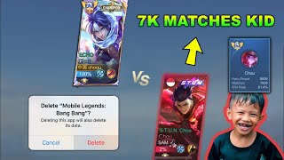 CHOOU VS 8 YEARS OLD 7K MATCHES CHOU lose  delete ML  Mobile Legends [upl. by Sibby]