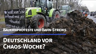 Bauernproteste und mögliche LokführerStreiks Deutschland vor ChaosWoche  AFP [upl. by Lednahc]