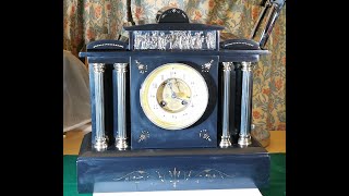 Antique Victorian Slate Architectural Striking Clock 92 Pt4 Brocot Pendulum Spring Renwal [upl. by Steffie429]