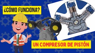 ¿Cómo funciona un compresor de pistón [upl. by Ahsenot]