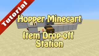 Minecraft Tutorial Hopper Minecart Item Dropoff Station [upl. by Lacagnia]