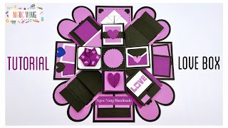 Tutorial Purple Explosion Box  Purple LOVE BOX  NGOC VANG Handmade [upl. by Goren]