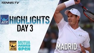 Madrid Tuesday Highlights Murray Thiem Zverev Advance [upl. by Luke876]