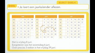 Pluspunt 4 groep 5 blok 7 doel 4 jaarkalender [upl. by Rissa]