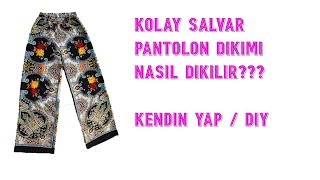 KOLAY KALIPSIZ PANTOLON DİKİMİ  KENDİN YAP  DIY [upl. by Wahlstrom]