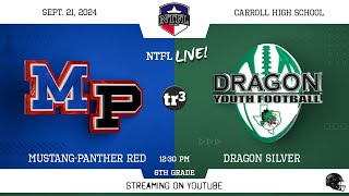 NTFL Youth Football  MP Red at Dragon Silver 6th Grade9211230 PCarroll High School [upl. by Atinreb]