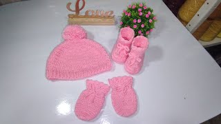 Luvinha de crochê para bebê  Kit touca luva e sapatinho de crochê [upl. by Kragh]