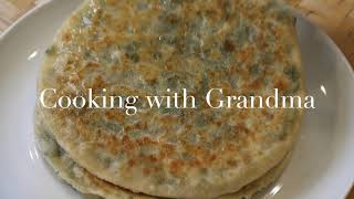 Easy Chives Egg Pancake  Cooking with Gandma [upl. by Ailemrac]