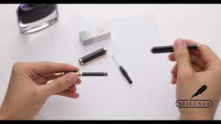 Beiluner fountain pen How to install a ink cartridge [upl. by Tacye]