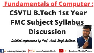 CSVTU BTech 1st Year Fundamentals of Computers Syllabus Discussion [upl. by Nnayecats]