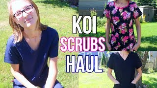 KOI SCRUBS TRYON HAUL [upl. by Nonnag]