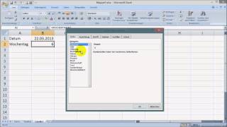 Excel Wochentag aus Datum ermitteln [upl. by Anauqat]