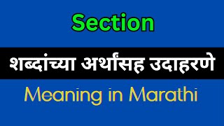 Section Meaning In Marathi  Section explained in Marathi [upl. by Juliane]