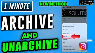 How to Archive and Unarchive Instagram Posts 2024 [upl. by Lednik]