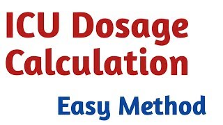 ICU Drug Dosage Calculation  Hindi [upl. by Staford896]