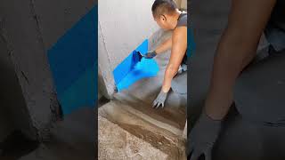 Cementbased permeable waterproofing process for the house interior corner [upl. by Einaled]