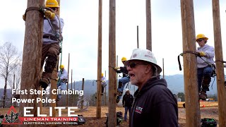 What being trained to climb power poles the first time is like ELITE Lineman  Class 15 [upl. by Shoshana]