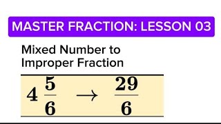 How to Easily Change Mixed Numbers to Improper Fractions maths fractions [upl. by Zwiebel]