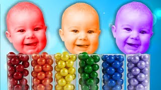 Learn colors with JOHNY JOHNY Yes Papa Song Nursery Rhymes amp Color FACE [upl. by Aluin987]