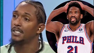 Former Sixers Guard Lou Williams Sides with Joel Embiid after Shoving Reporter Marcus Hayes [upl. by Brannon]